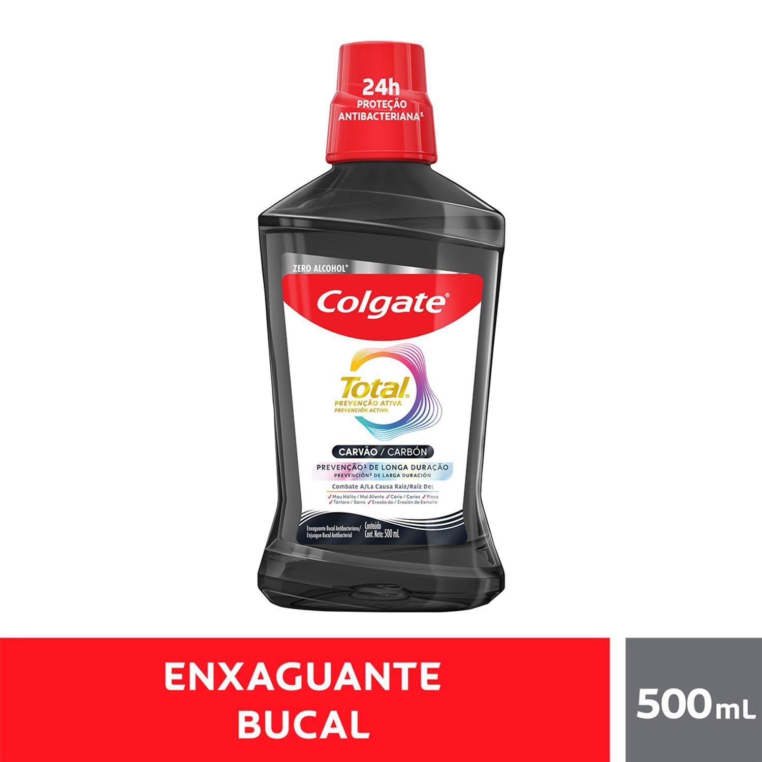 Enxaguante Bucal Colgate Total Multibenefício Carvão Ativado 500ml