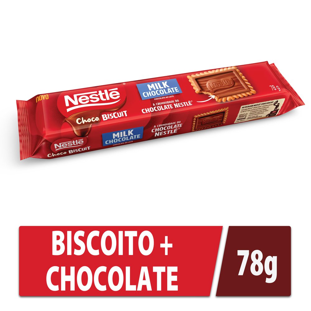 Biscoito Choco Biscuit Nestlé Sabor Chocolate ao Leite 78g