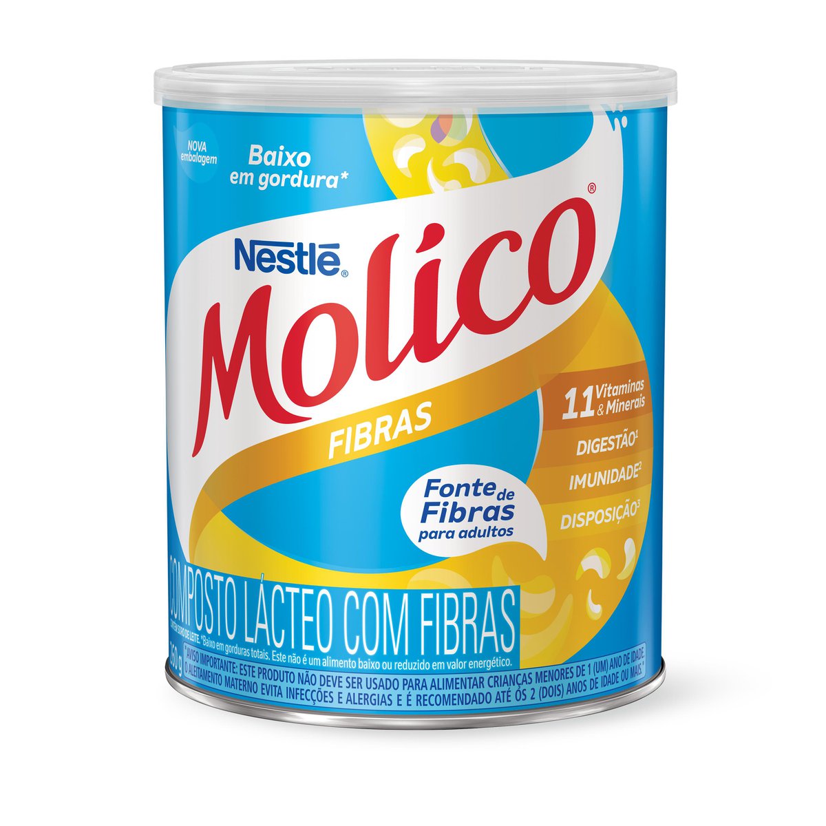 Leite em pó Molico Fibras Lata 260g