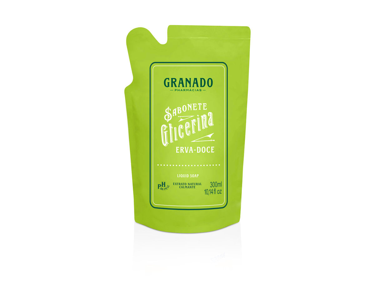 Sabonete Líquido de Glicerina Granado Erva-Doce Refil 300ml