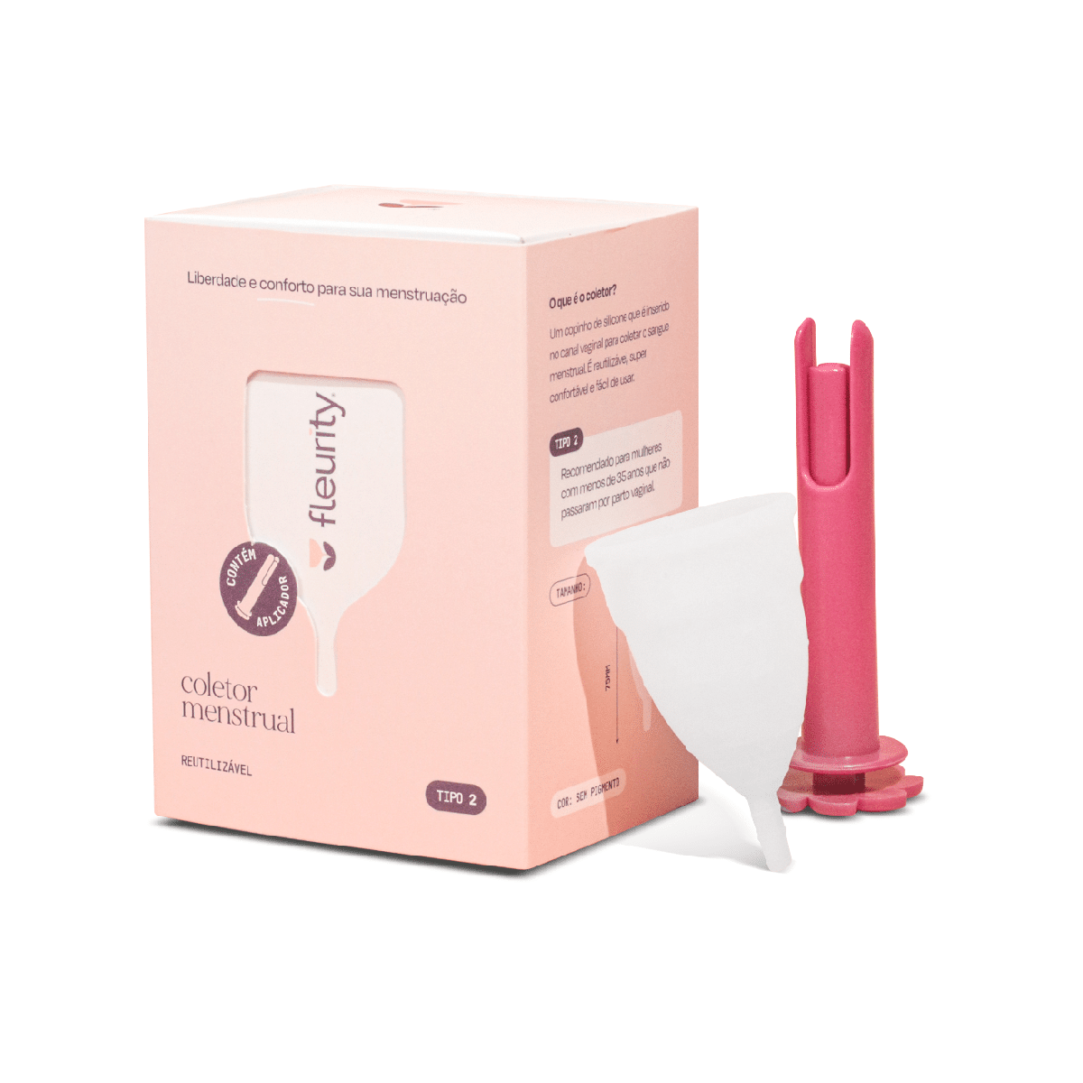 Coletor Menstrual Fleurity Tipo 2 Sem Pigmento 1 Unidade