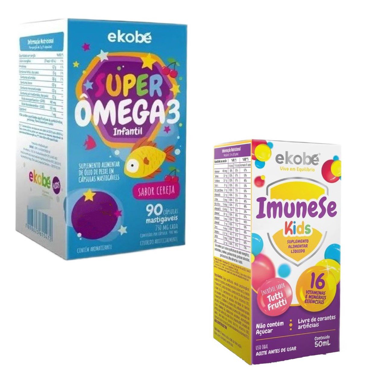 Super Ômega 3 + Imunese Kids com 16 Vitaminas - Ekobé Kids