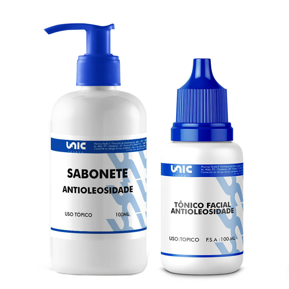 Kit Antioleosidade Facial - Sabonete 100ml + Tônico 100ml (Cada)