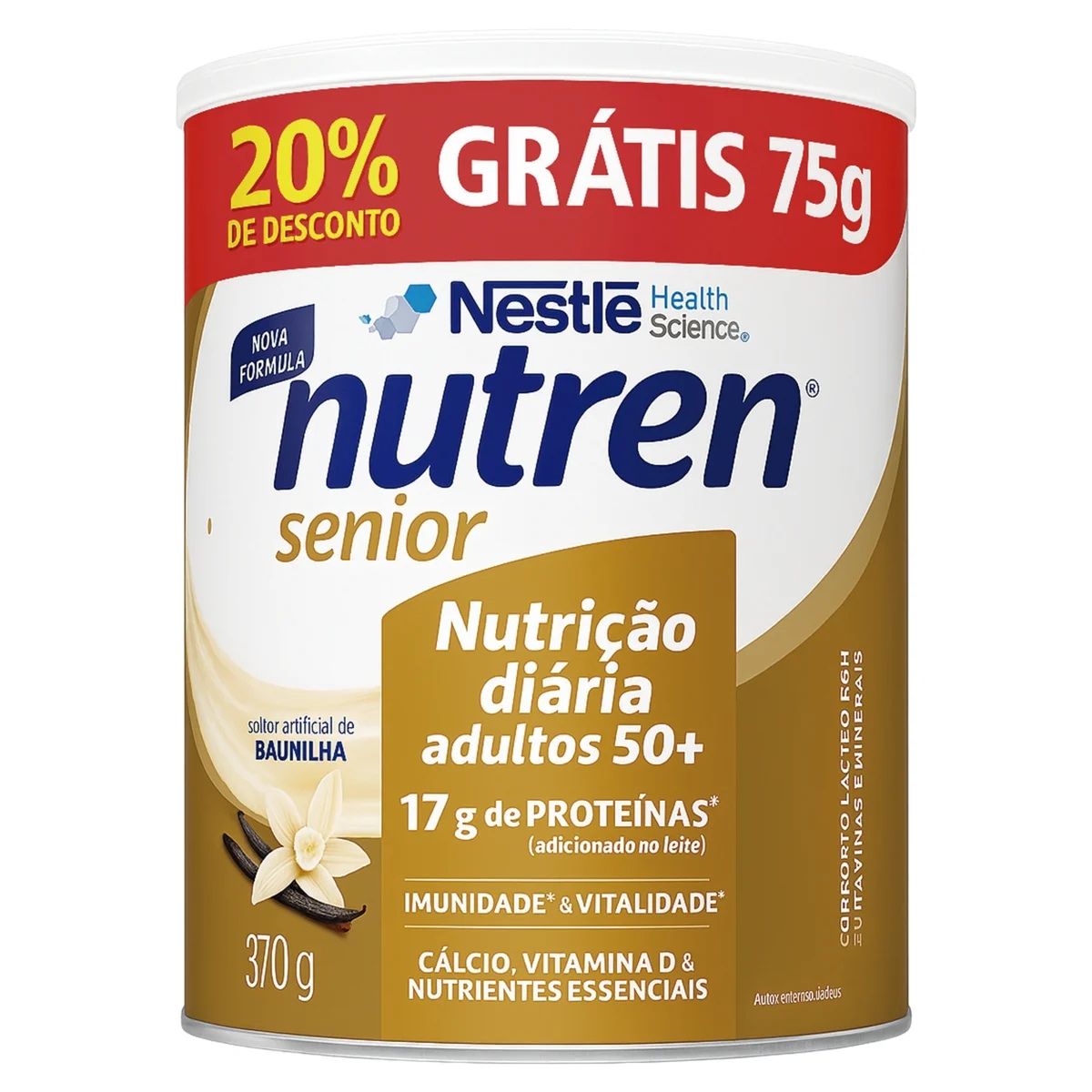 Composto Lácteo Nutren Senior Sabor Baunilha 370g 20% De Desconto