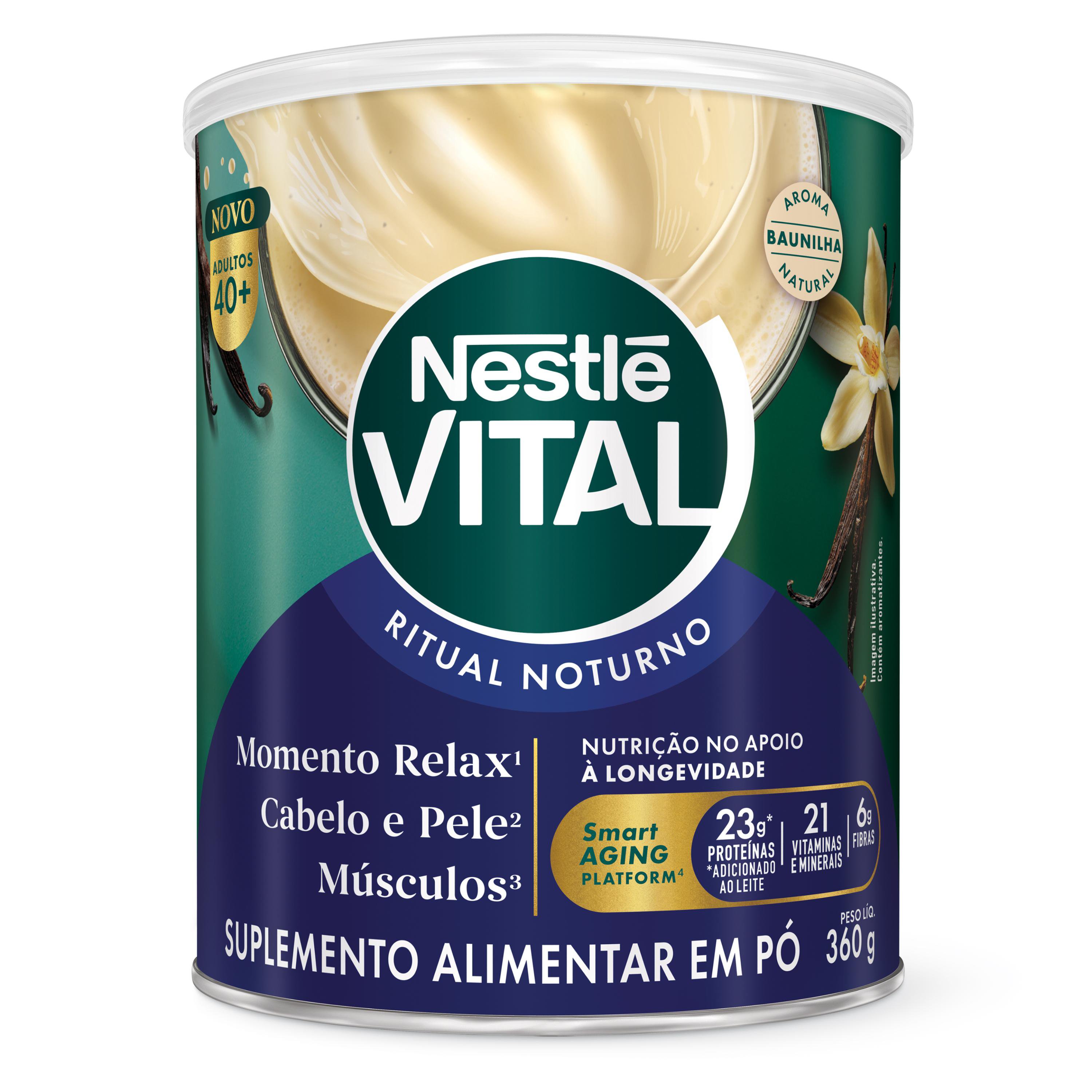 Suplemento Alimentar Em Pó Nestlé Vital Ritual Noturno Baunilha 360G