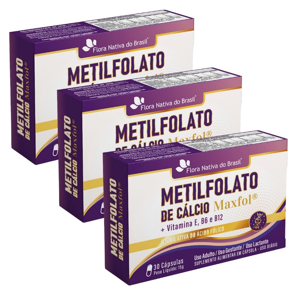 KIT 3X Metilfolato (MAXFOL®) com Vitaminas 30 cápsulas - Flora Nativa