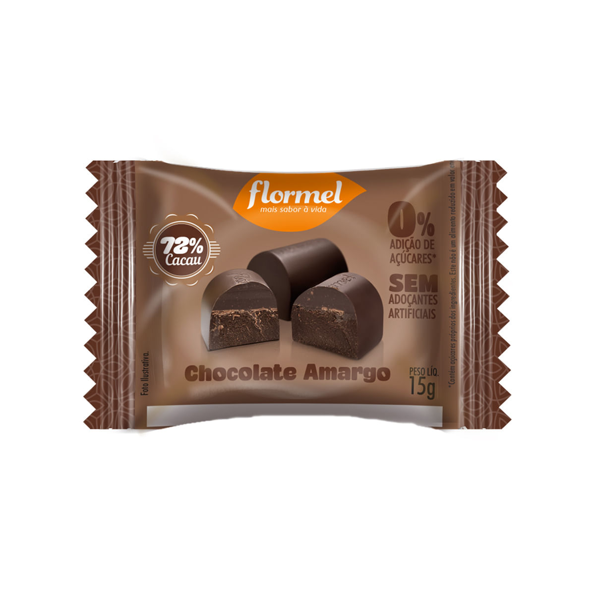 Bombom flormel amargo 72% Cacau 15g