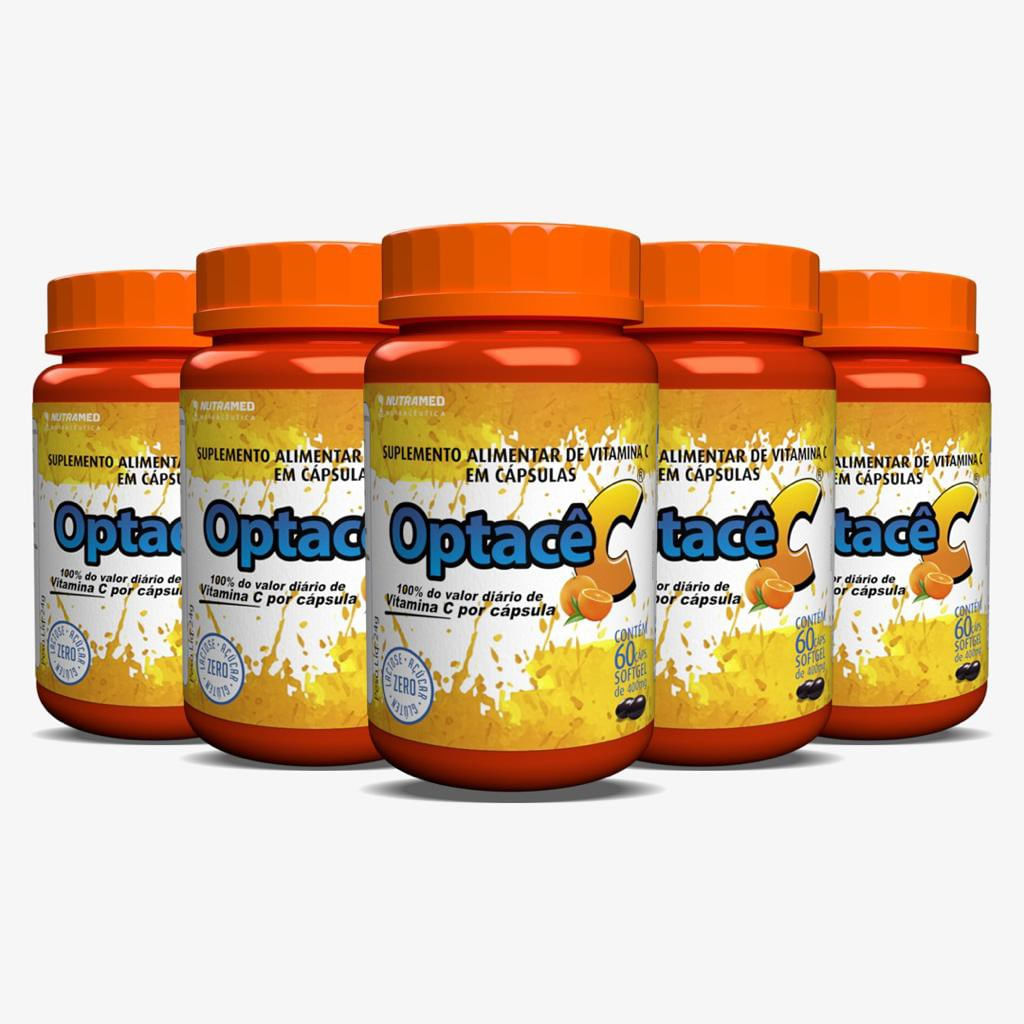Optacê C - Vitamina C - 60 cápsulas - Kit 5 unidades