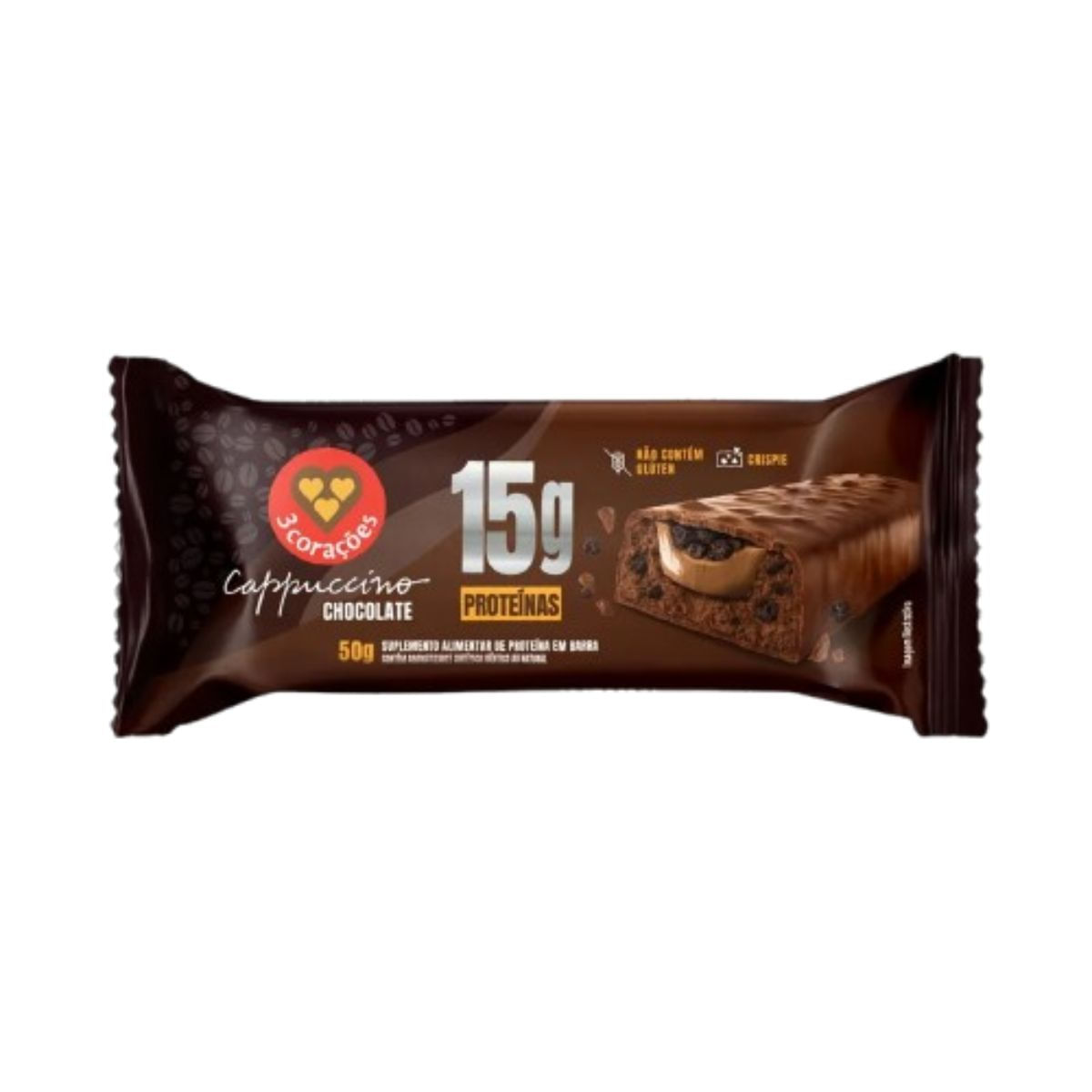 Barra De Proteína Três Corações Cappuccino Chocolate 15g Proteína 50g