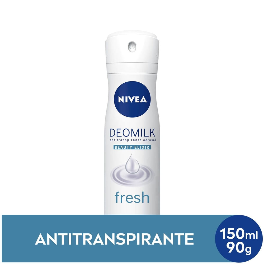Desodorante Antitranspirante Nivea Deomilk Beauty Elixir Fresh 48h Aerossol 150ml