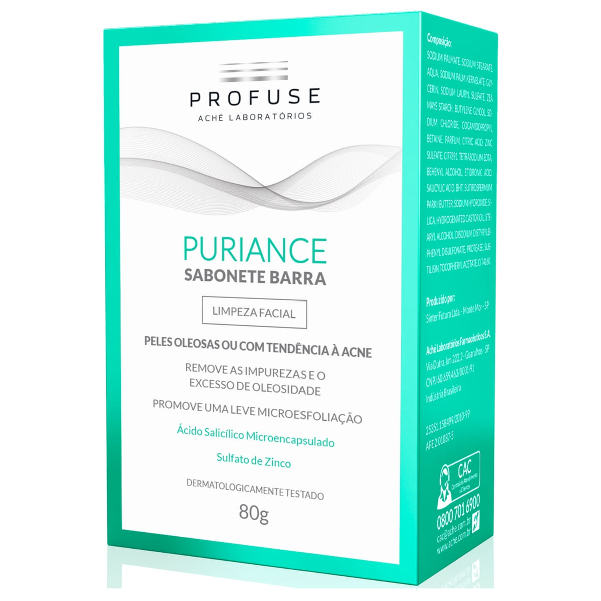 Profuse Puriance Sabonete Barra Pele Oleosa Ou Com Tendência À Acne 80g