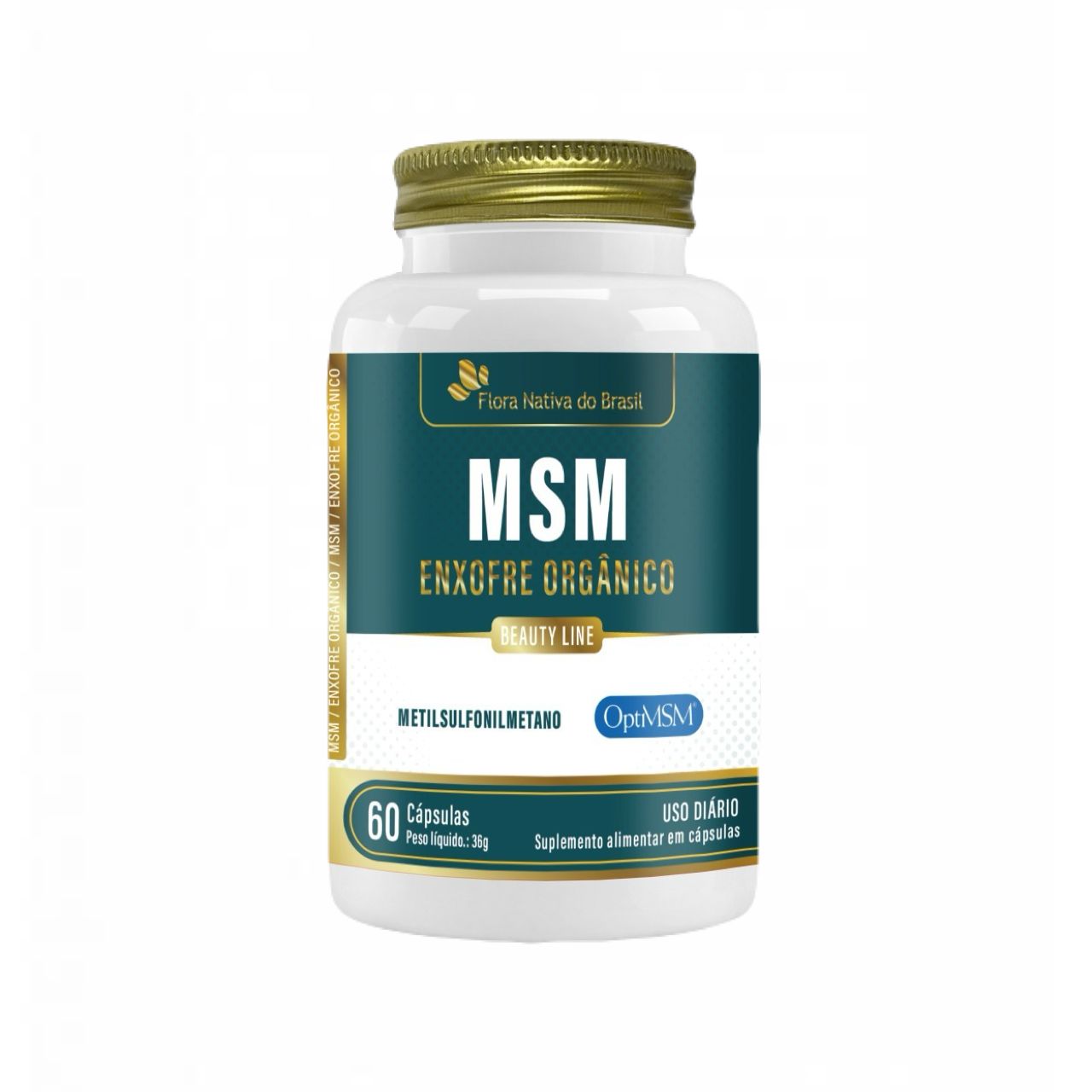 MSM Enxofre Orgânico + Vitamina C - 60 Cápsulas - Flora Nativa