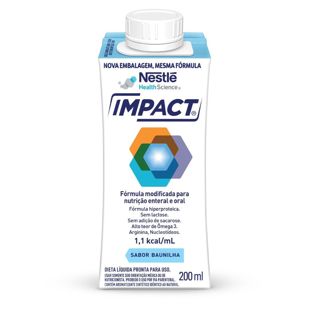 Fórmula Hiperproteica Impact Nutrição Enteral E Oral Baunilha Zero Lactose 200ml