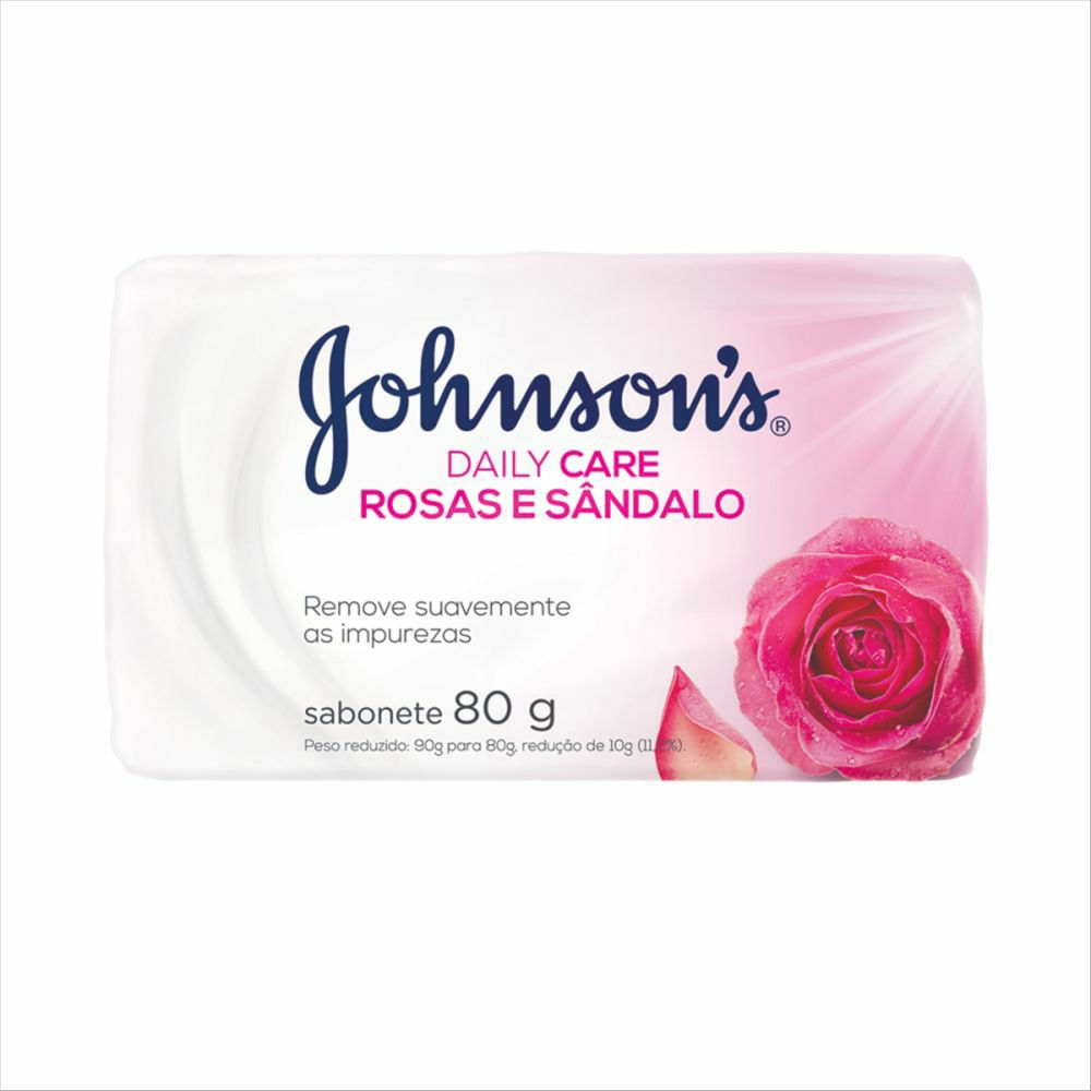 Sabonete Em Barra Johnsons Daily Care Rosas E Sândalo 80g