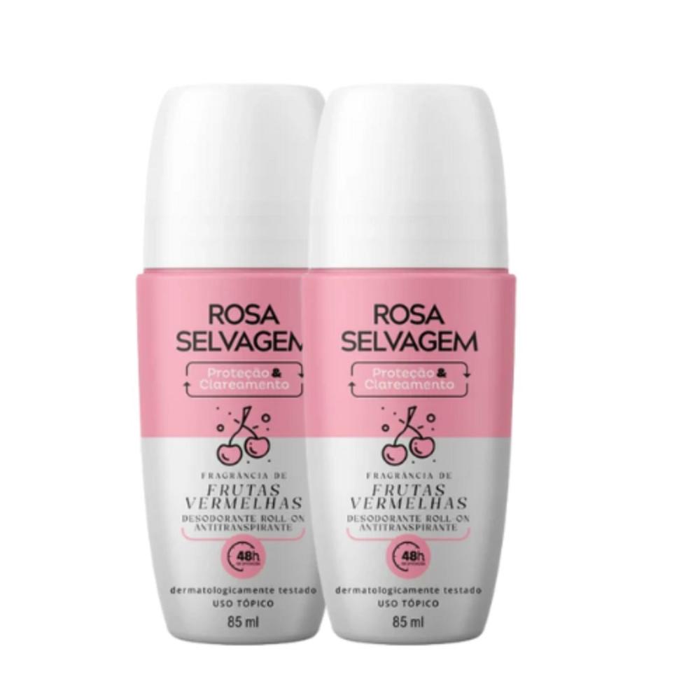 Kit 2 Desodorante Rosa Selvagem Frutas Vermelhas 85ml