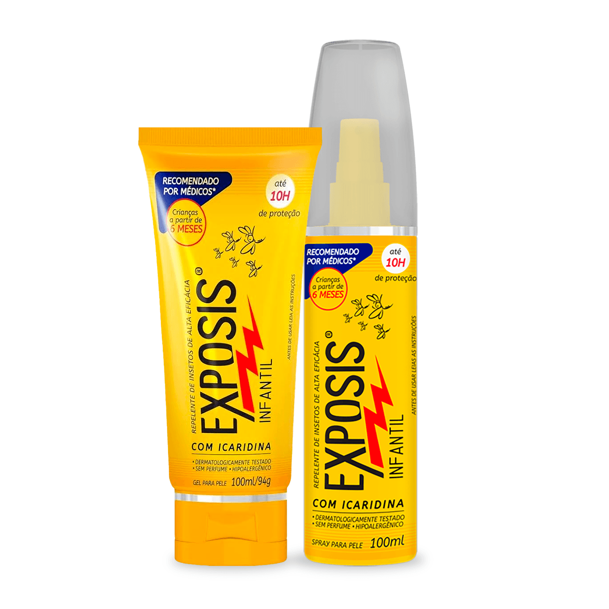 Kit Exposis Repelente Infantil Sem Perfume Gel 100ml + Spray 100ml