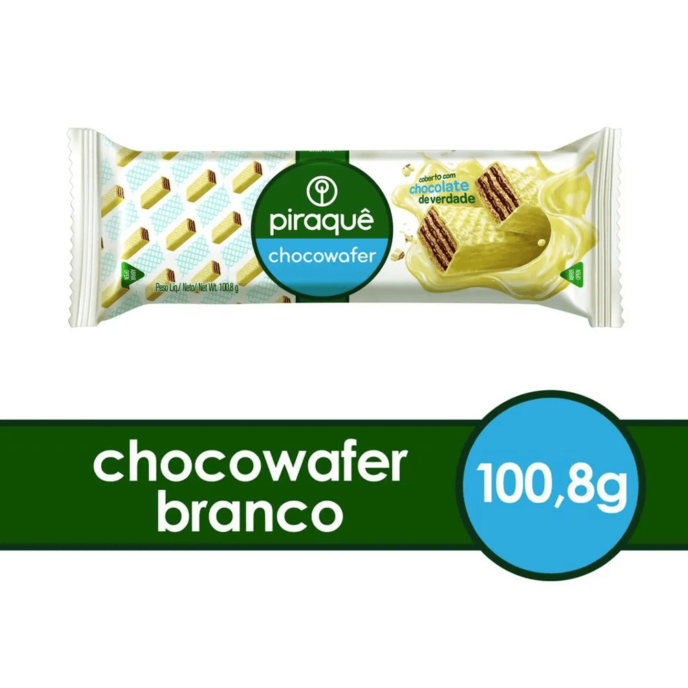 Biscoito Wafer Chocowafer Sabor Chocolate com Cobertura de Chocolate Branco 100,8g