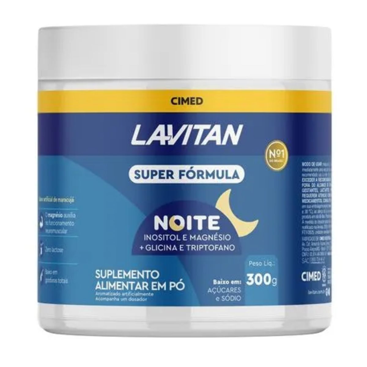 Suplemento Alimentar Em Pó Lavitan Noite Sabor Maracujá 300g + Copo Dosador