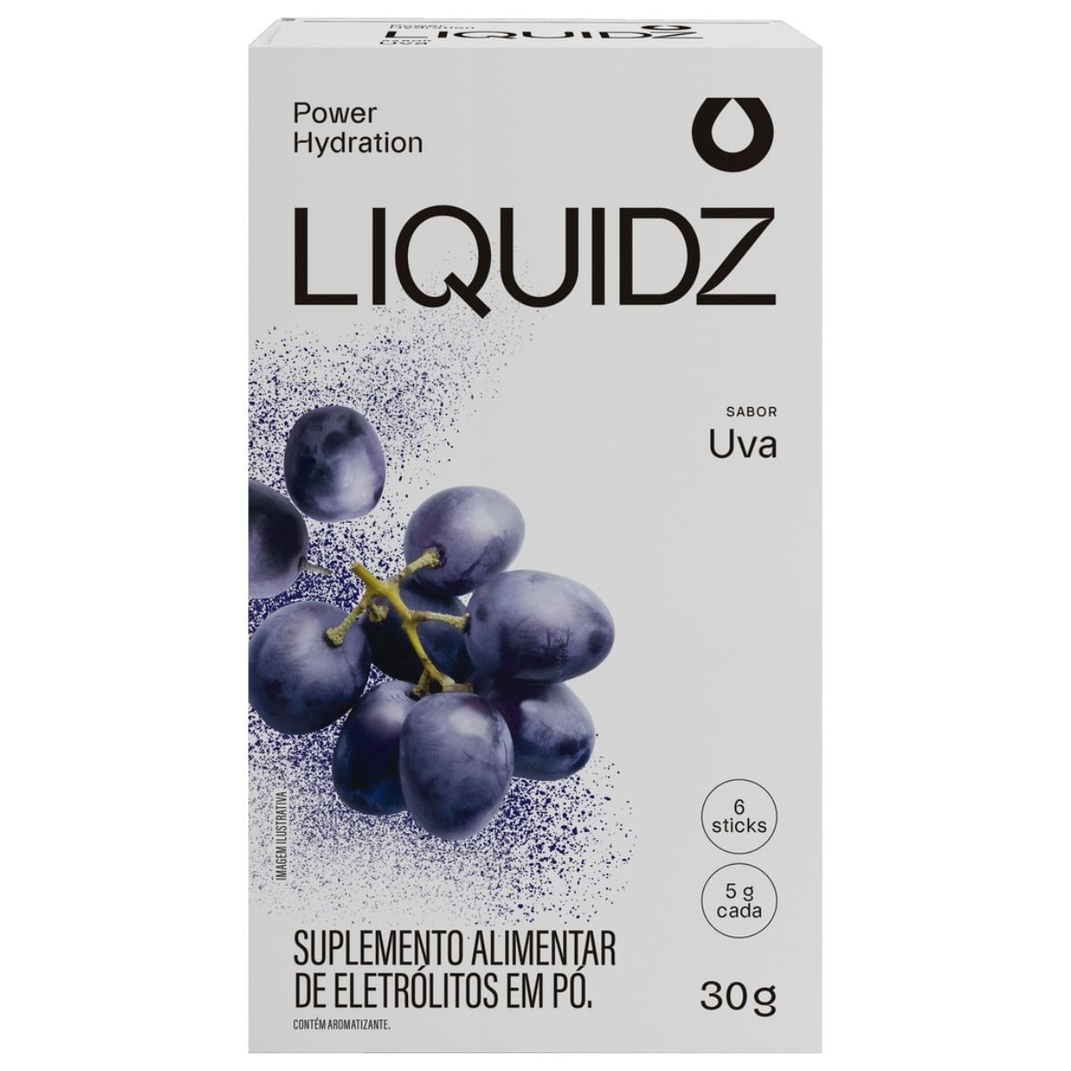 Suplemento Alimentar Liquidz Sabor Uva Sachê 6 Unidades 5g Cada