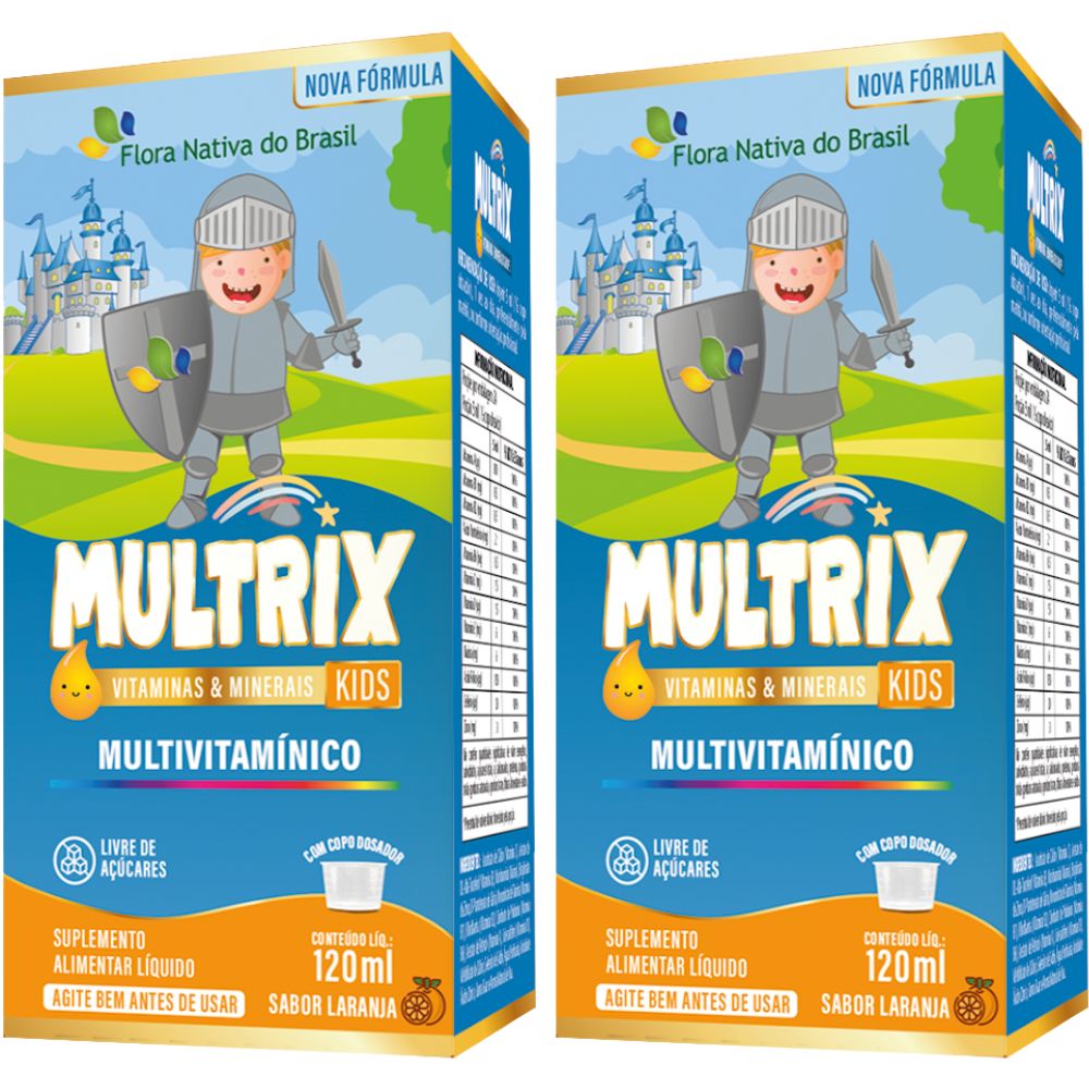 KIT 2X MULTRIX Xarope Infantil Vitaminas A a Z 120ml - Flora Nativa