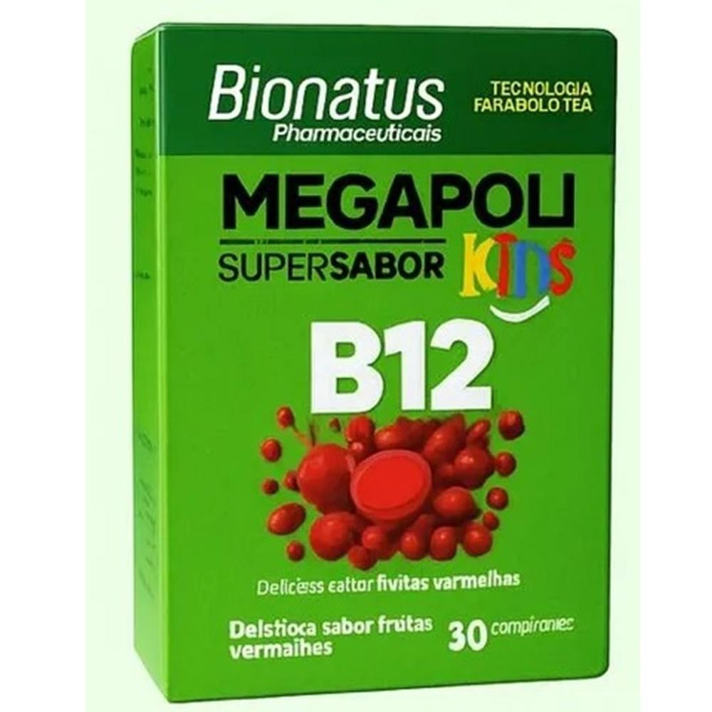 Megapoli Kids B12 Frutas Vermelhas - 30cpr Mastigáveis