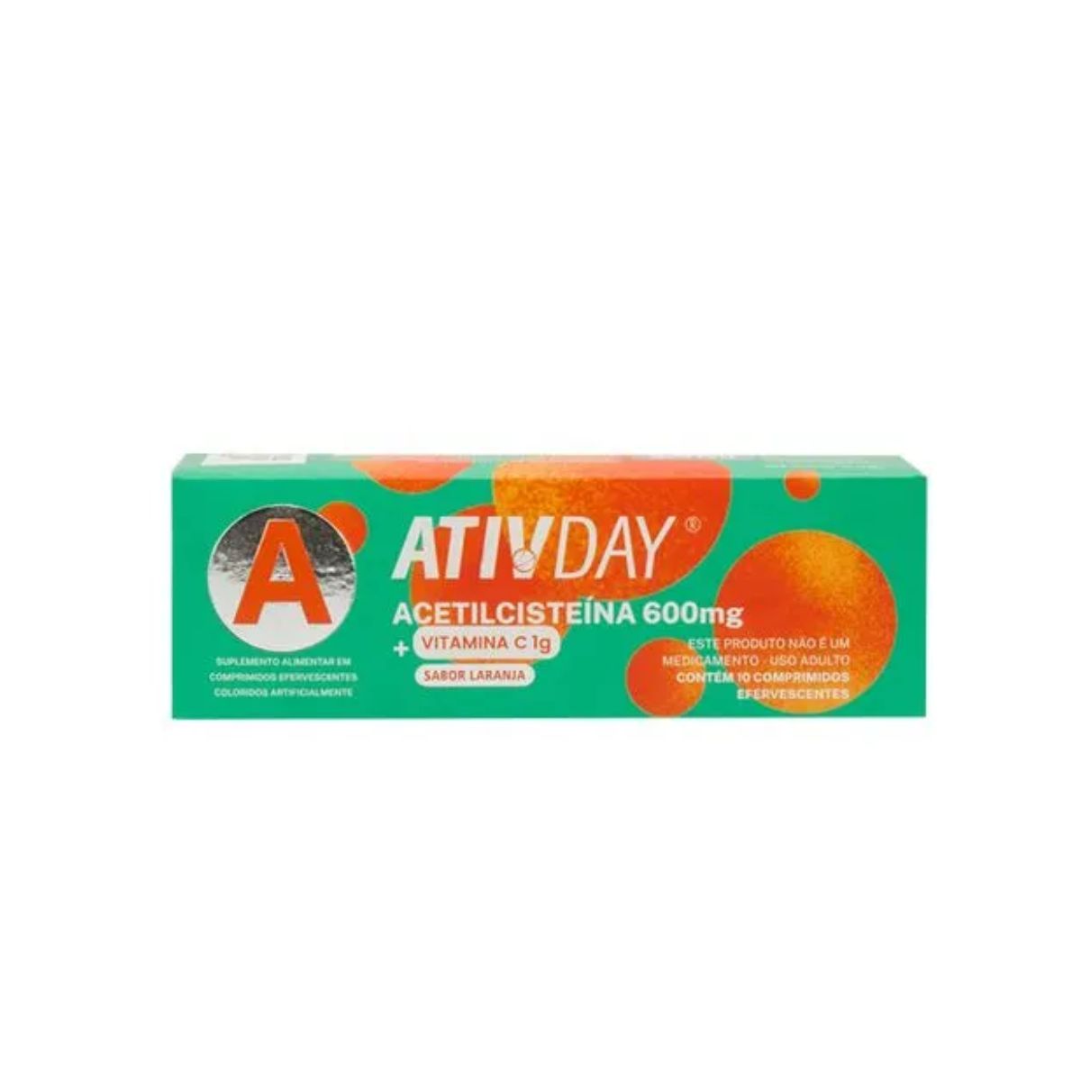 Ativday Vitamina C + Acetilcisteina Com 10 Comprimidos Efeverscentes