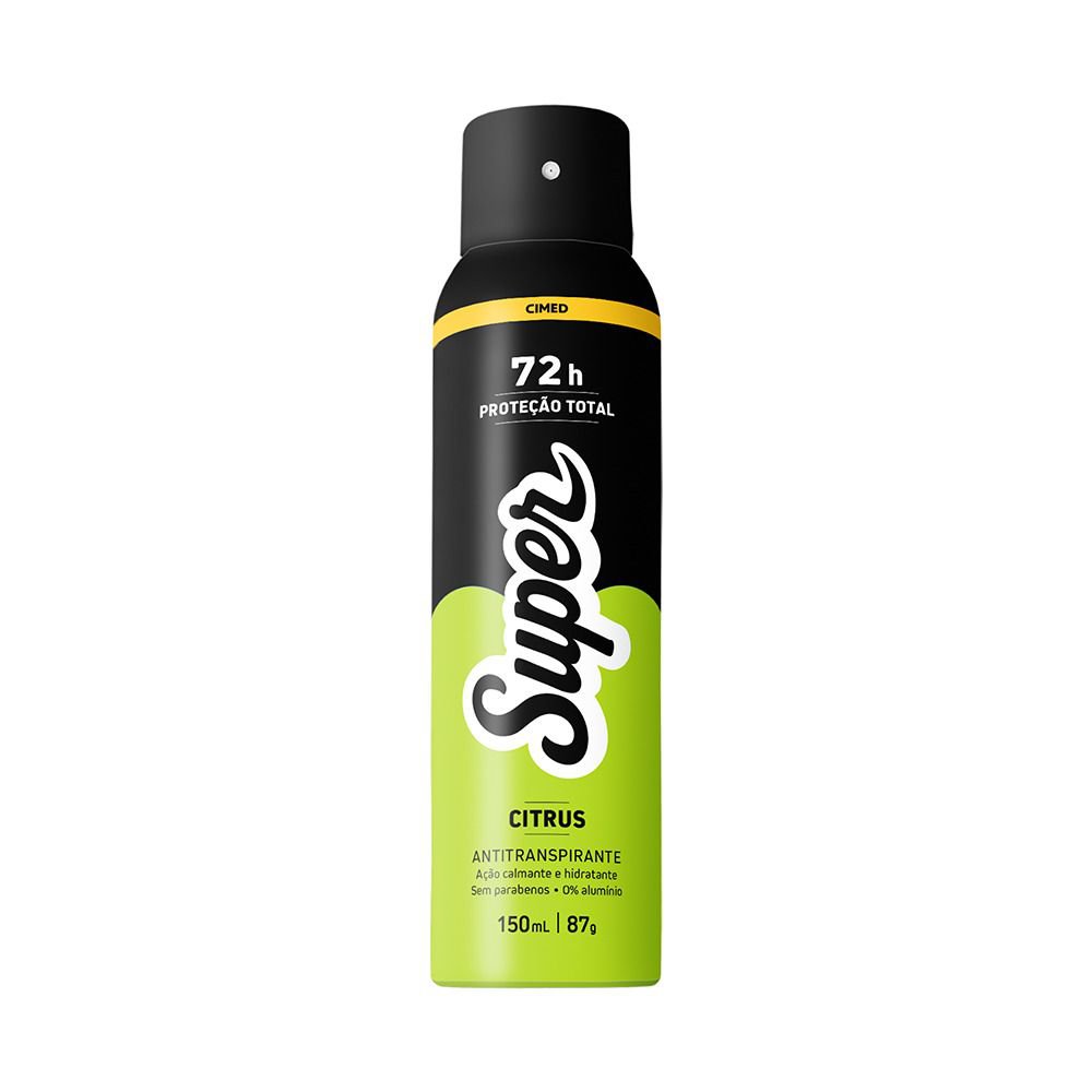 Desodorante Antitranspirante Citrus 72h Super Men Aerossol 150ml
