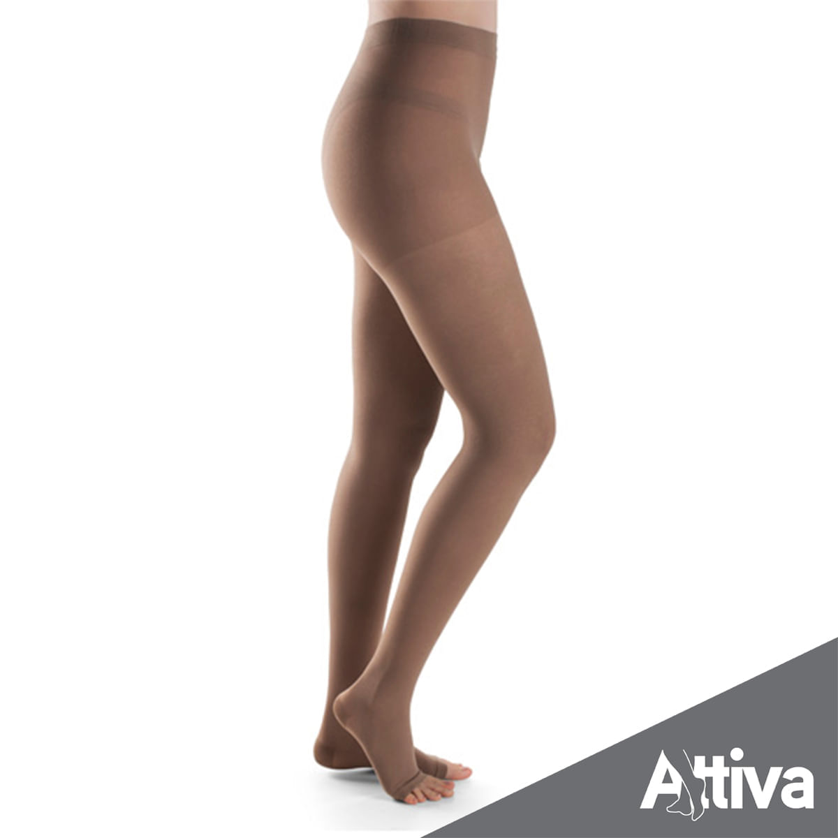 Meia Calca Attiva Media Compressao 18-21 Fem Aberta Natural Escuro Tamanho GG Cor NATURAL ESCURO