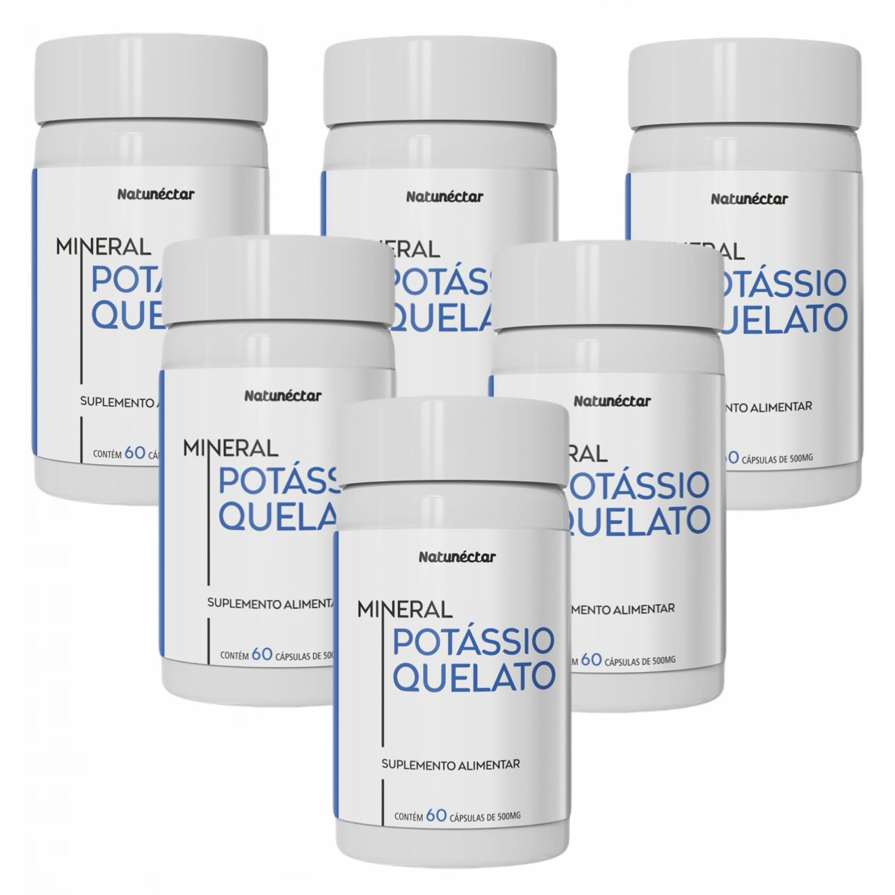 Potássio Quelato - 60 Cápsulas - Natunéctar (6 Unidades)