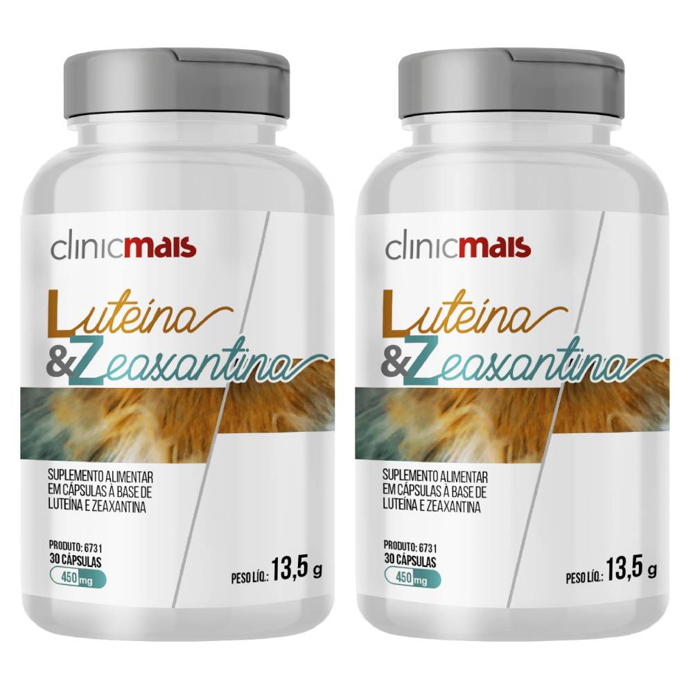 KIT 2X Luteína 20mg + Zeaxantina 3mg 30 cápsulas - Clinicmais