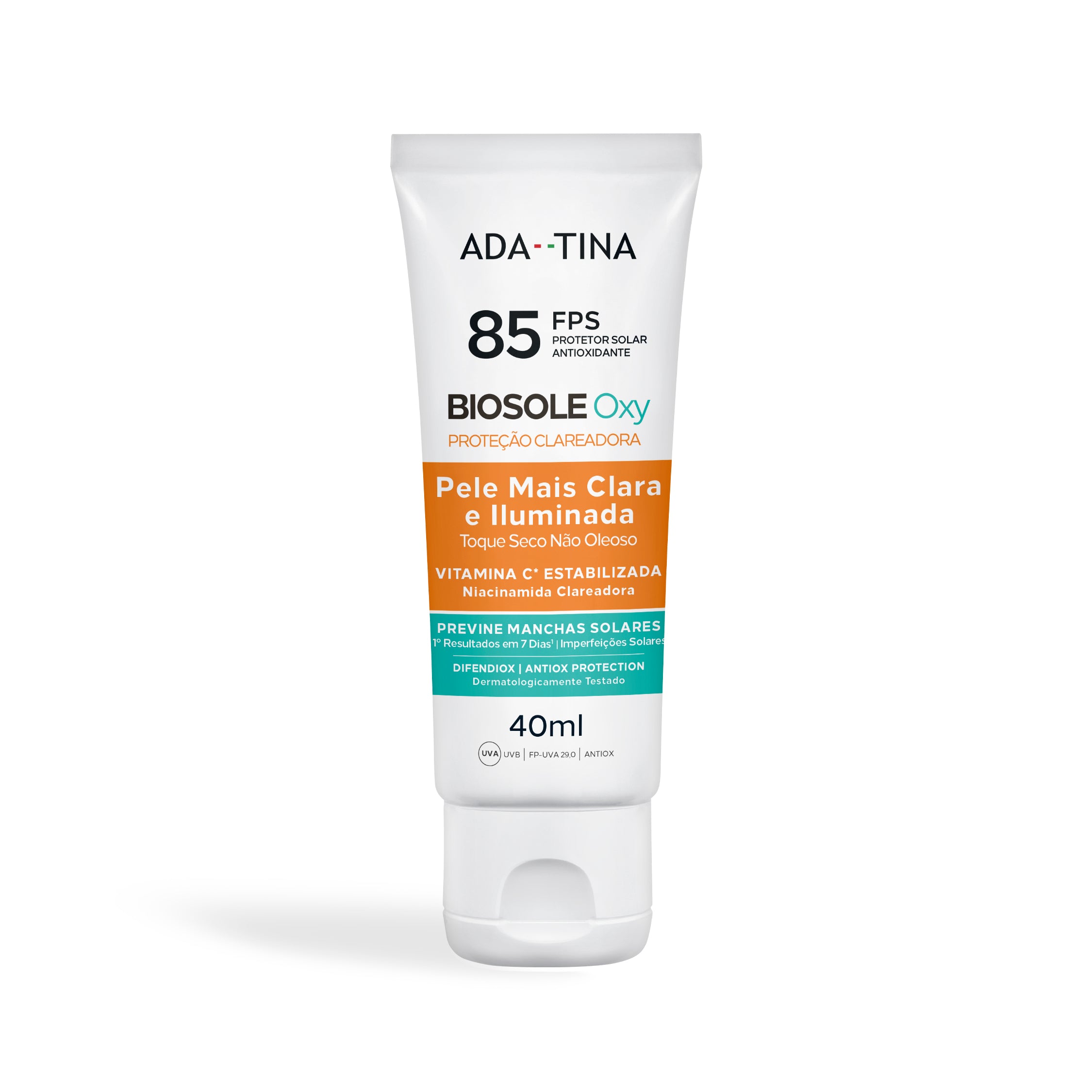 Protetor Biosole Oxy FPS 85 Ada Tina Clareador 15 Manchas 40ml