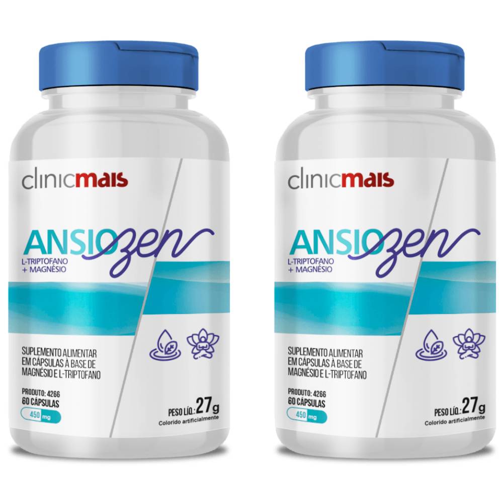 KIT 2X AnsioZEN Calmante Natural 60 cápsulas - Clinicmais