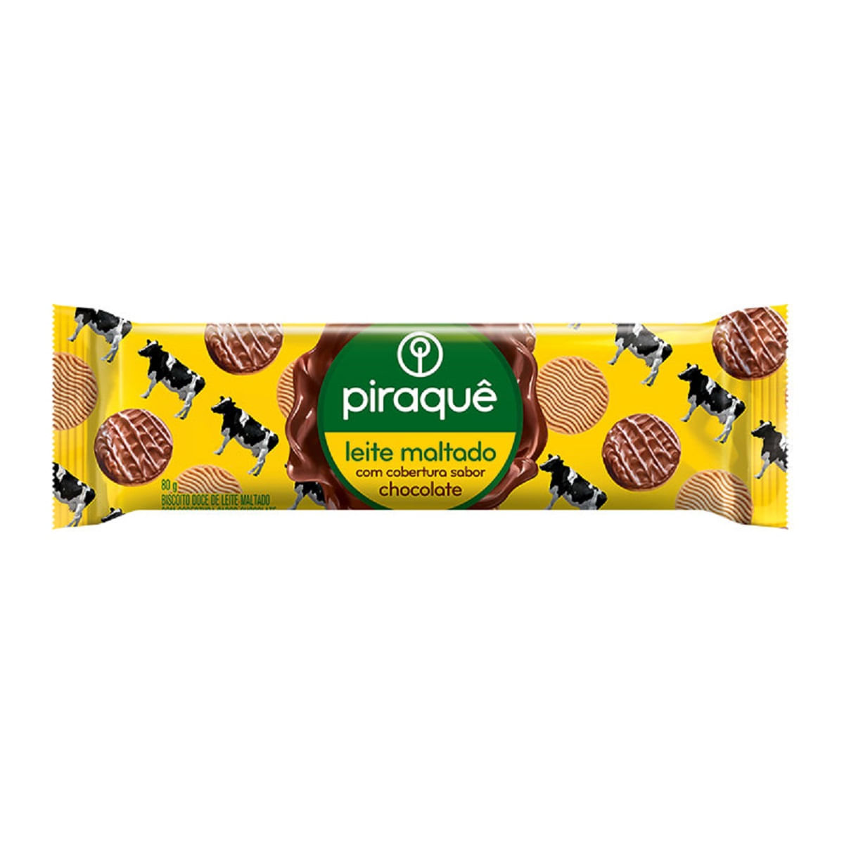 Biscoito Leite Maltado Piraquê com Cobertura de Chocolate 80g