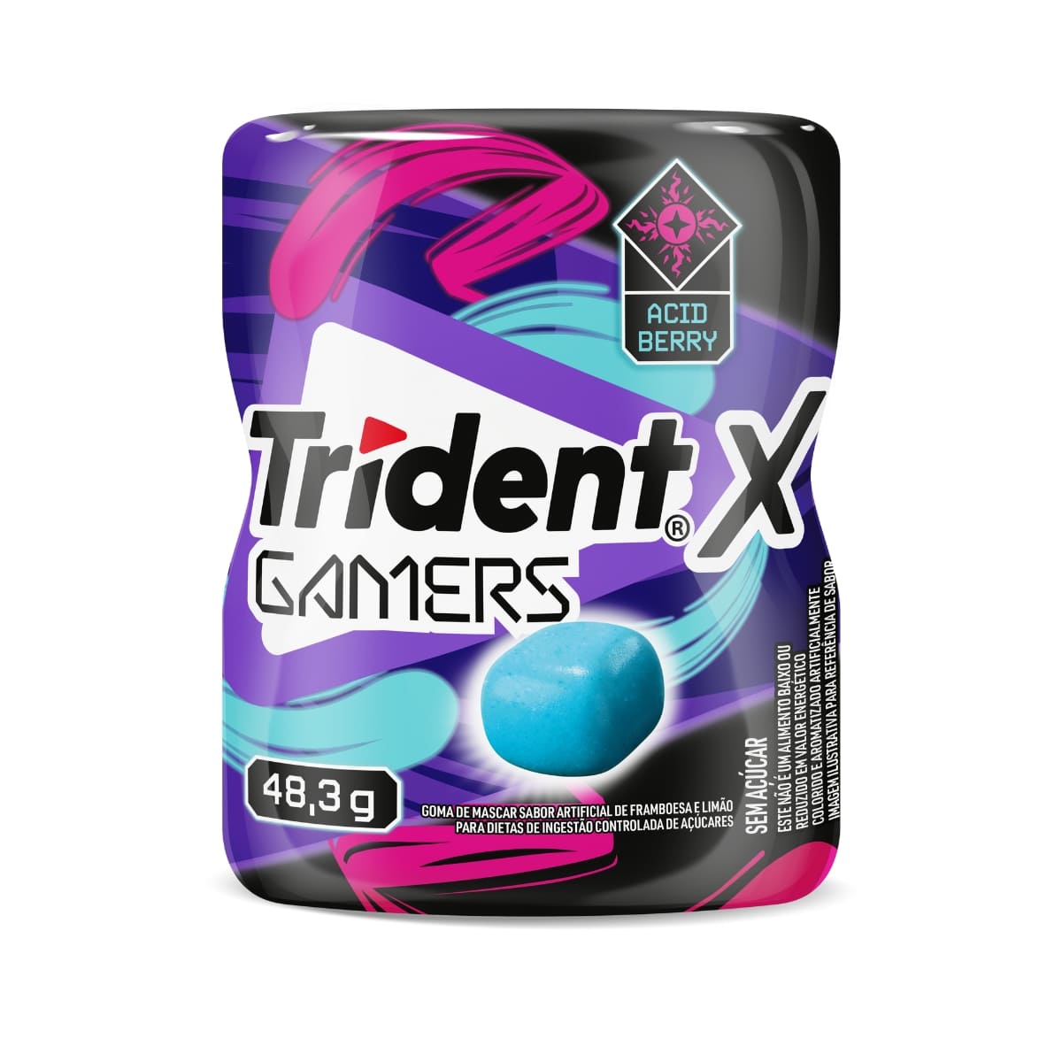 Goma De Mascar Trident X Gamers Acid Berry 48,3g