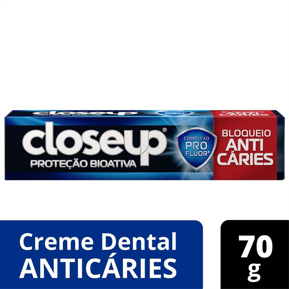 Creme Dental Closeup Proteção Bioativa Bloqueio Anticáries Sabor Menta Refrescante 70g
