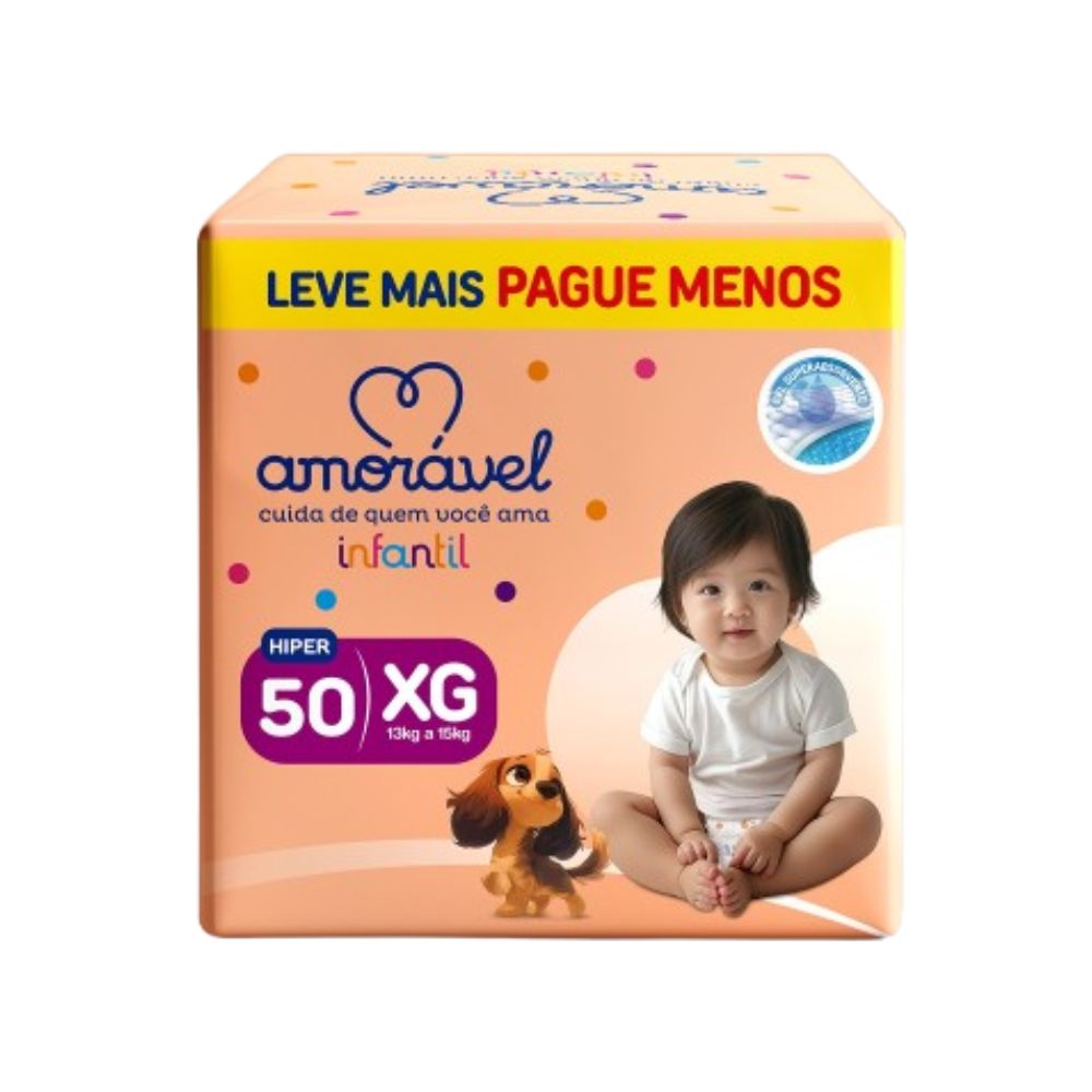 Fralda Amoravel Basic Hiper Xg 50 Unidades