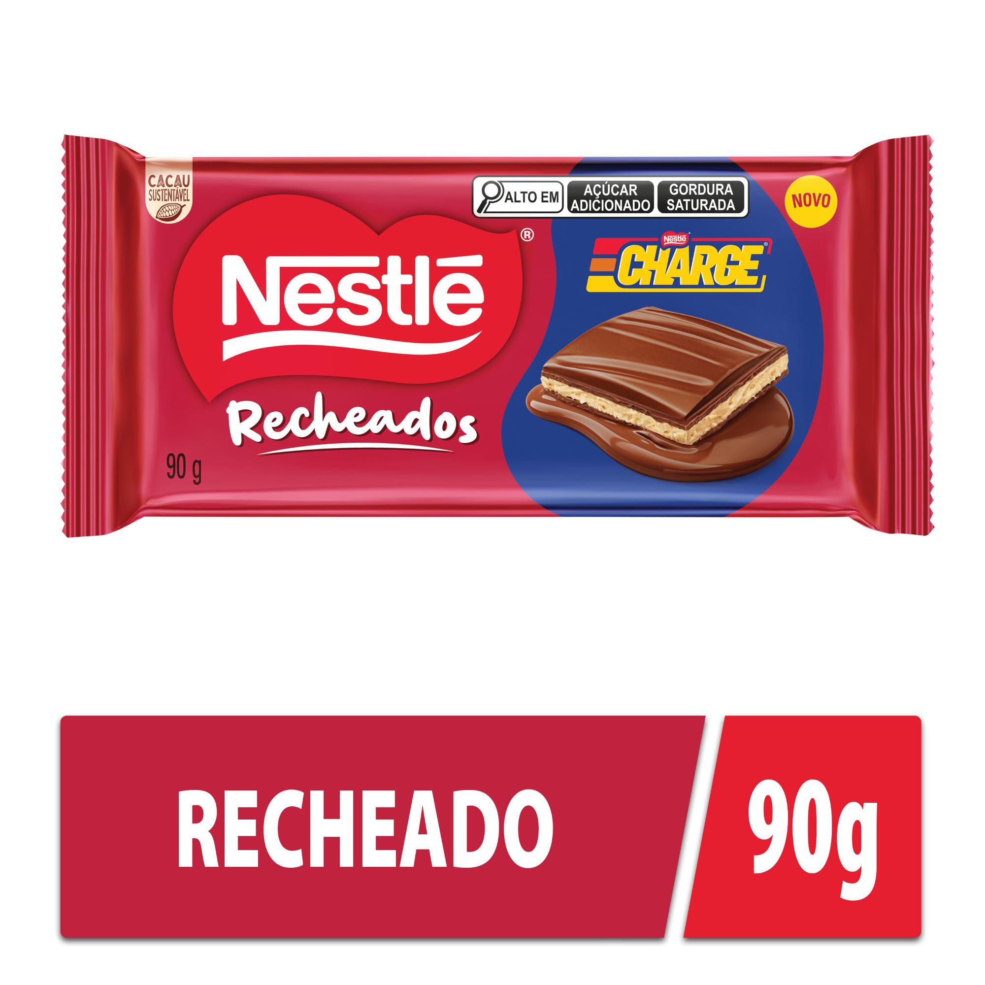 Chocolate Recheados Tablete Nestlé Charge Recheado Creme Com Amendoim E Crocante Doce De Leite 90g