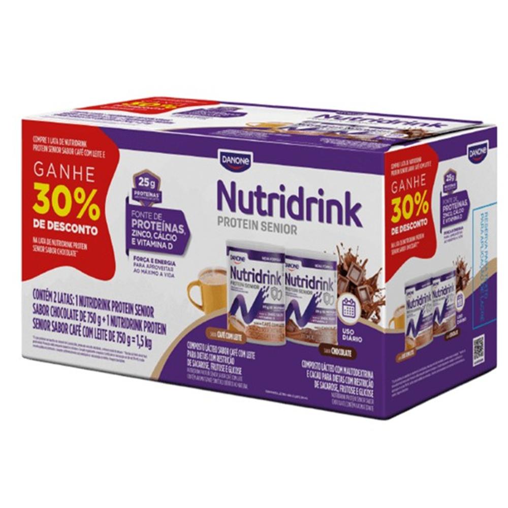 Kit Nutridrink Protein Sênior Chocolate 720g + Café Com Leite 750g 30% E Desconto