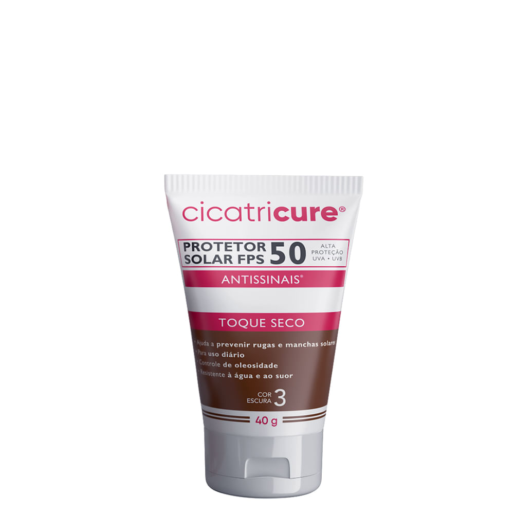 Protetor Solar Cicatricure Fps 50 Com Cor Escura 40g