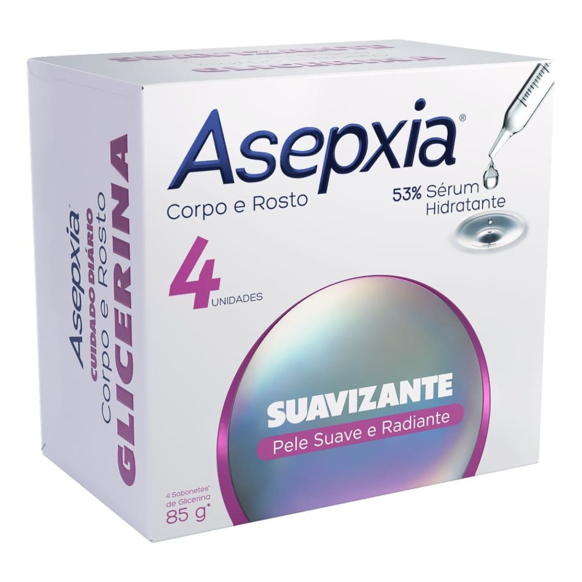 Kit Sabonete Em Barra Asepxia Suavizante 85g 4 Unidades