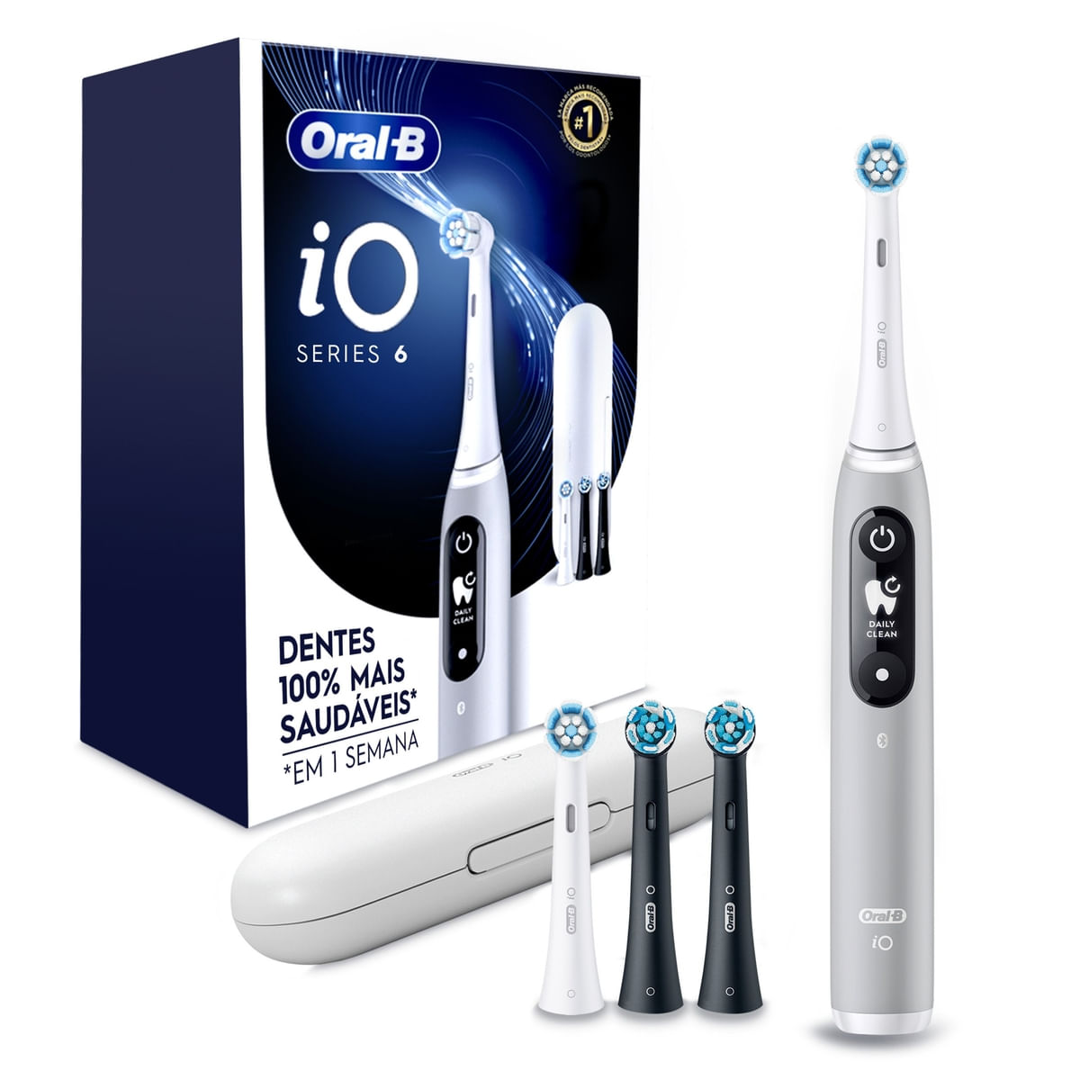 Escova Dental Elétrica Oral-B iO Series 6 Recarregável Bivolt Branca 1 Unidade