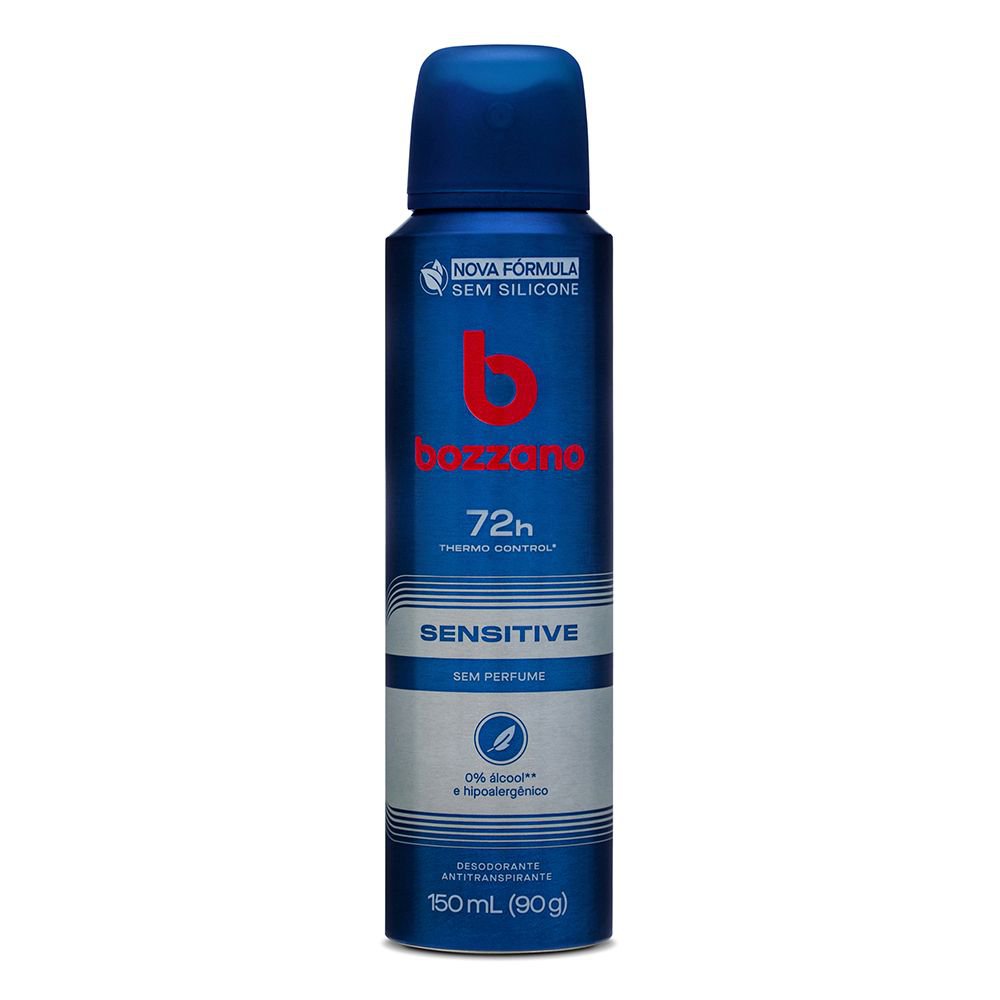 Desodorante Antitranspirante Bozzano Sensitive Sem Perfume 72h Aerossol 150ml