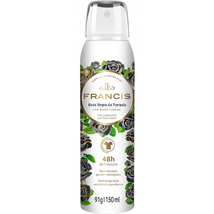 Desodorante Aero Francis 150ml Clássico Preto