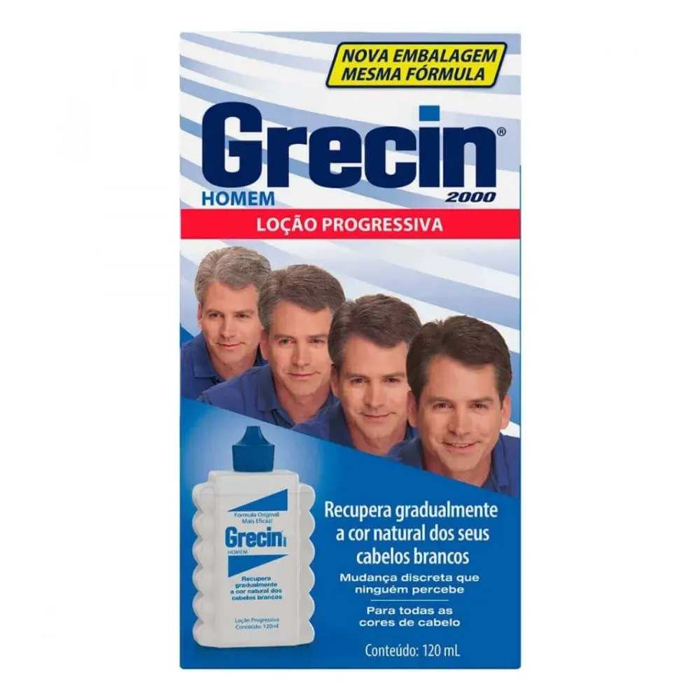 Loção Progressiva Grecin 2000 Homem Redução dos Grisalhos 120ml