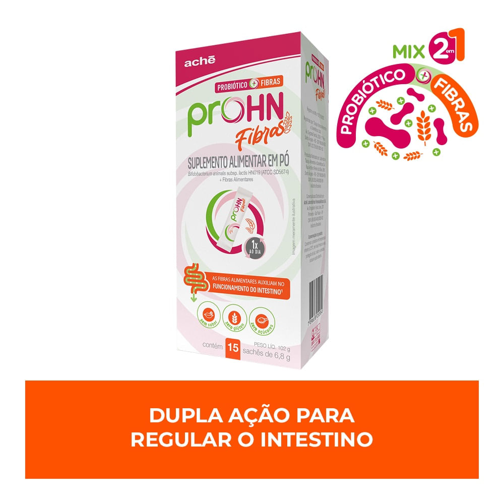 Prohn Fibras Sem Sabor Pó para Solução 15 Sachês 6,8g
