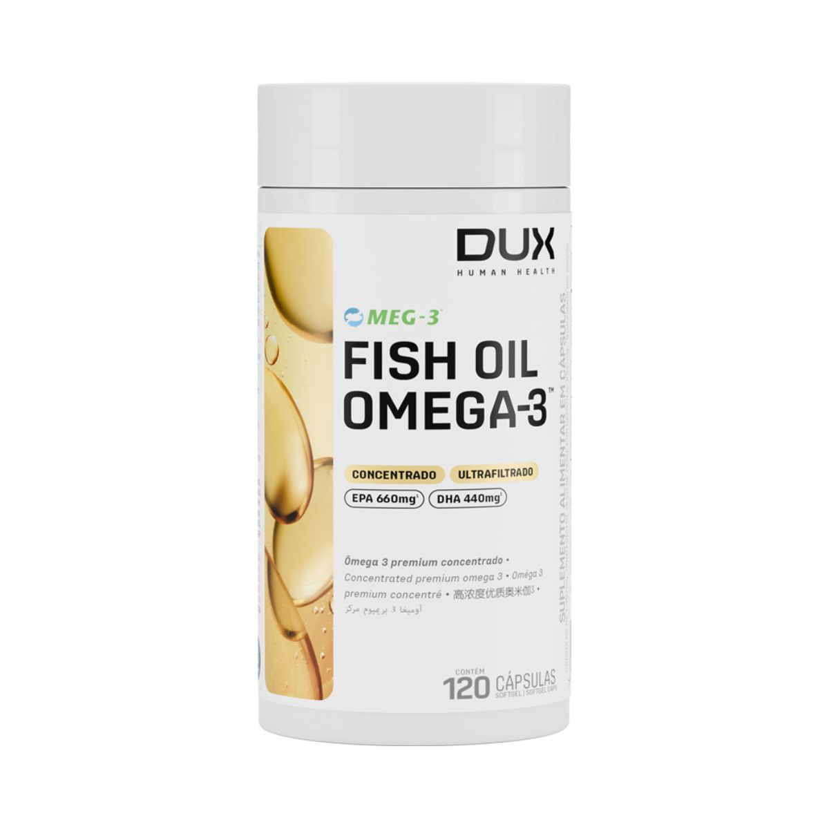 Suplemento Alimentar Fish Oil Omega 3 2000g Dux Concentrado 120 Cápsulas