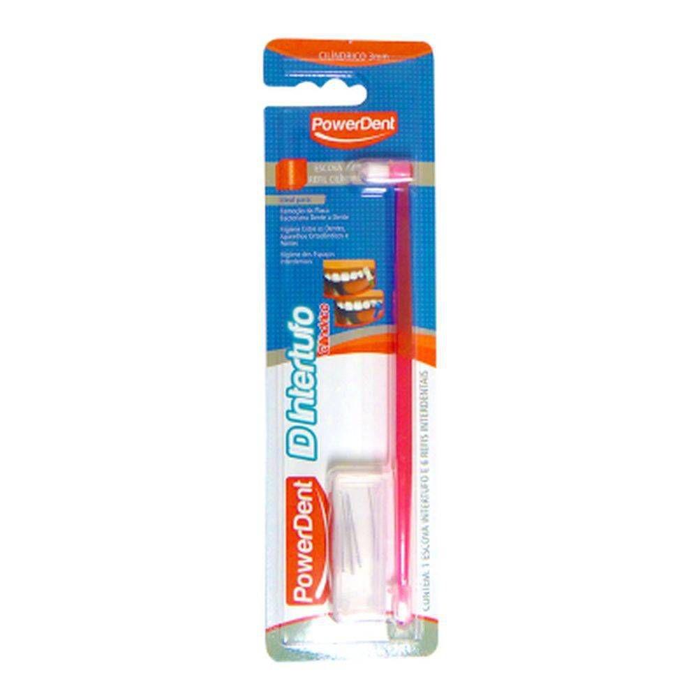 Escova Dental Powerdent Intertufo Cilíndrica 3mm c/ 6 Refis