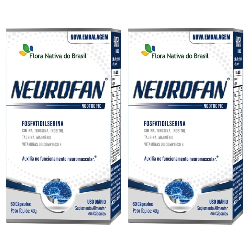 KIT 2X NEUROFAN (Fosfatidilserina + Vitaminas) 60 cápsulas - Flora Nativa