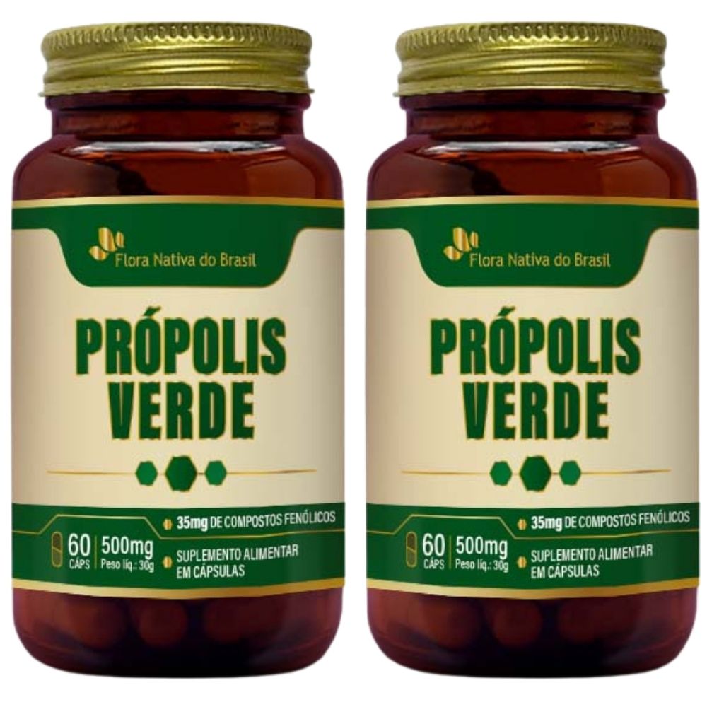 KIT 2X Própolis Verde Extrato Seco 500mg 60 cápsulas - Flora Nativa