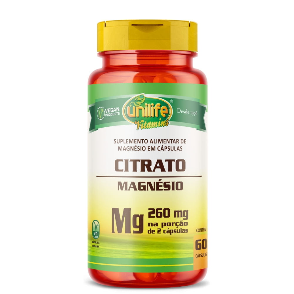 Magnésio Citrato 60 cápsulas 990mg Unilife